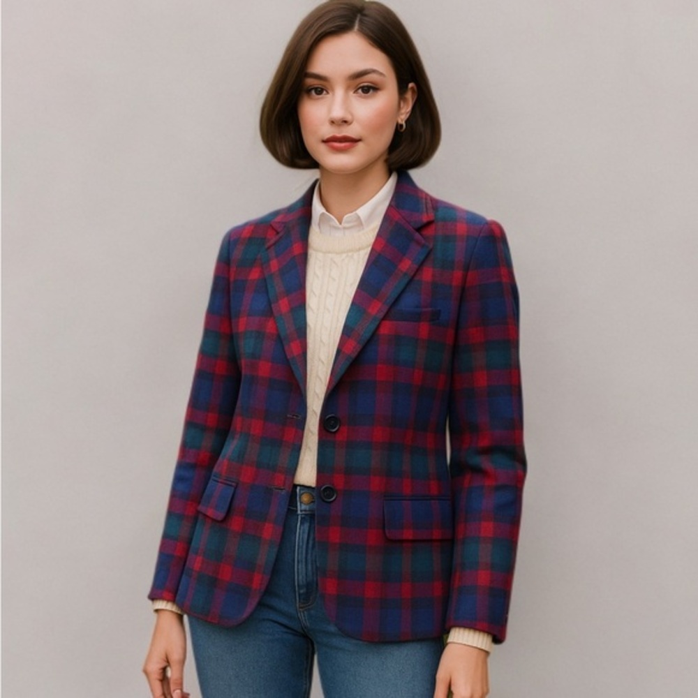 VINTAGE PENDLETON Plaid wool blazer|medium